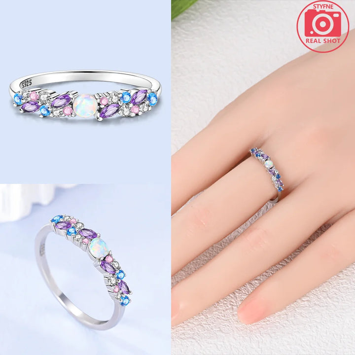 2025 Valentine's Day 925 Silver Black & Pink Heart Shiny Zircon Rings Trendy Ring for Women Love Gift DIY Fine Jewelry