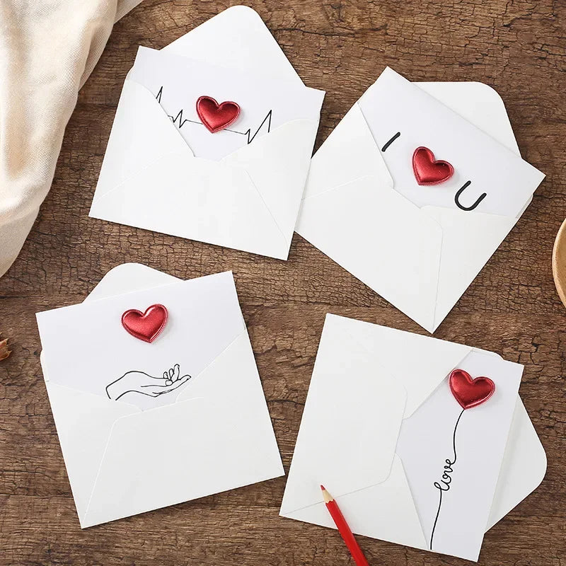 5/10Pcs Valentines Day Gift Card Love Postcard Greeting Card Wedding Invitation Thank You Cards Anniversary Birthday Party Decor