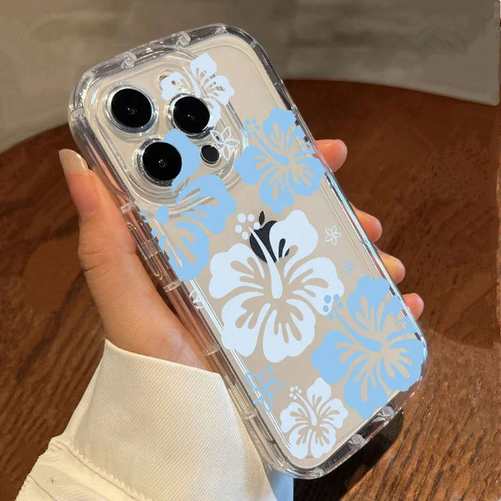 Trendy Flower Pattern Transparent Case For iPhone 17 Air 16 15 Pro Max 16E 14 13 12 11 PRO XS X XR 7 8 Plus SE2 Soft Clear Cover