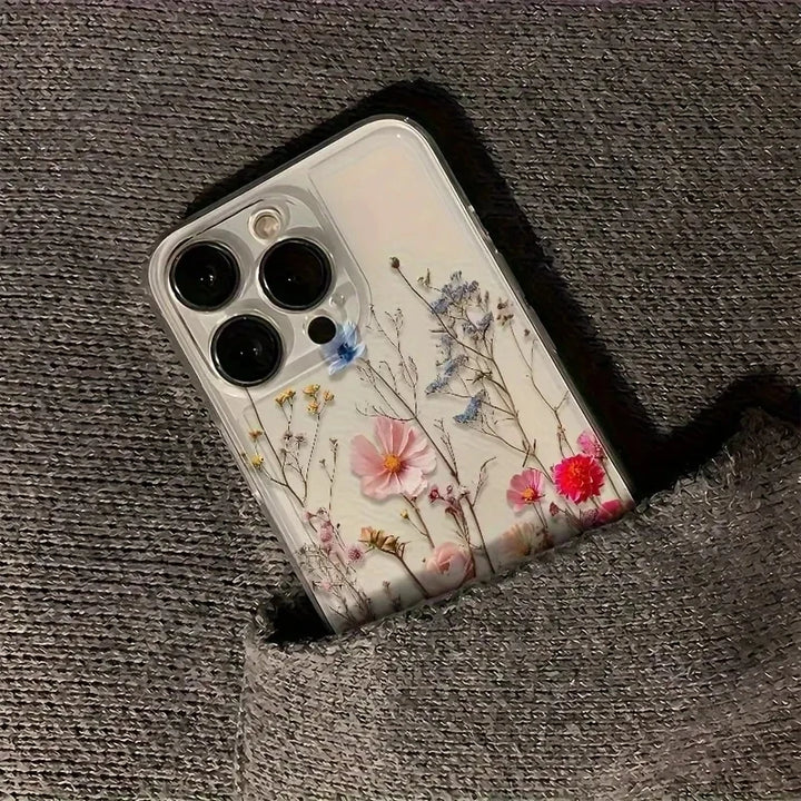 Transparent Flower Floral Phone Case For iPhone 17 Air 16E 16 15 13 14 12 11 Pro Max 7 8 Plus X XS XR Max Mini Clear Soft Cover