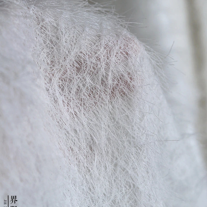 Chiffon Feather Tassel Fabric for Dress Clothing Background Cloth Designer Handmade Diy Sewing Material Cloth Wholesale