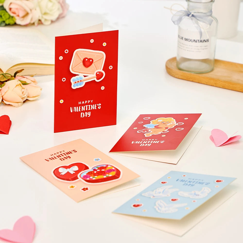 Valentines Day Greeting Card Romantic Cat Balloon Pop Up 3D Greetings Card Postcard Love Gifts For Couples Wife Husband Lovers