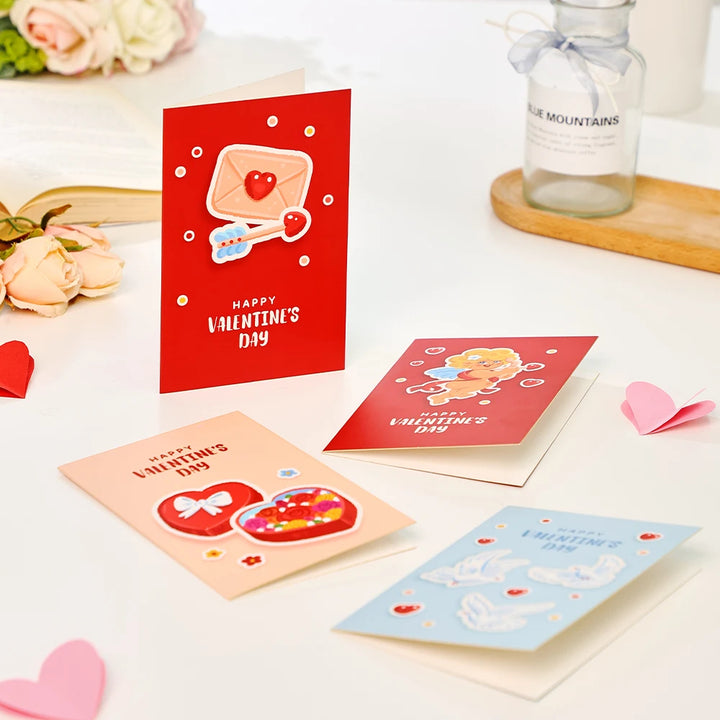 Valentines Day Greeting Card Romantic Cat Balloon Pop Up 3D Greetings Card Postcard Love Gifts For Couples Wife Husband Lovers