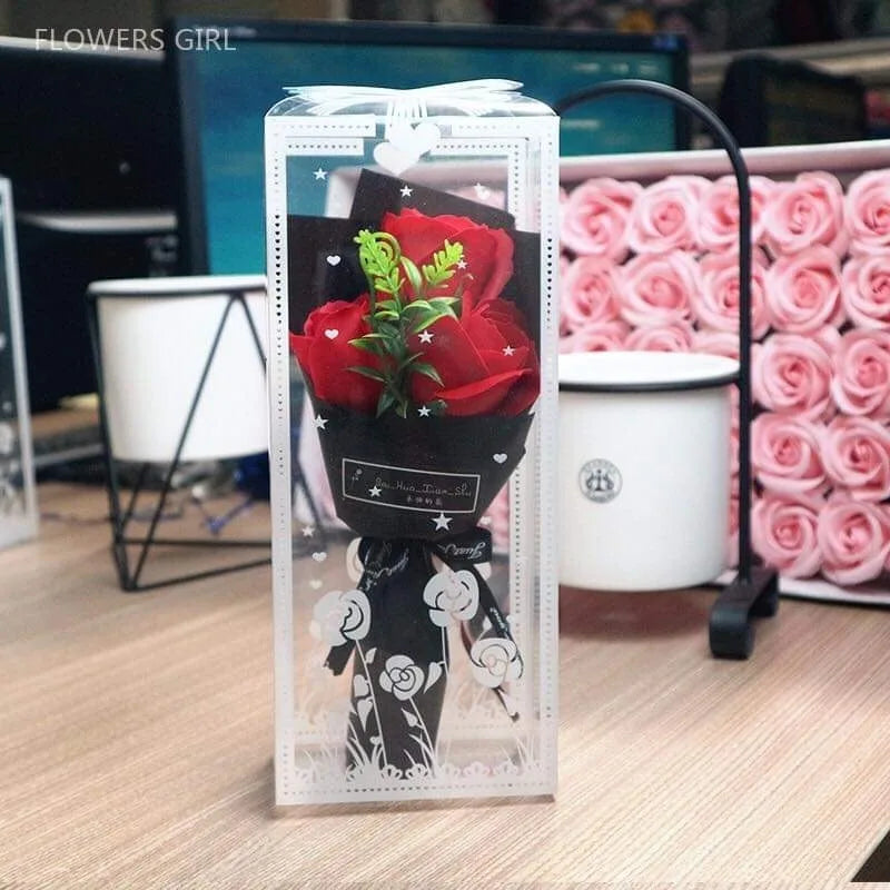 Bouquet Romantic Valentine's Day Gift for Her Premium Artificial Floral Decor Creative Home Decoration in Elegant Box