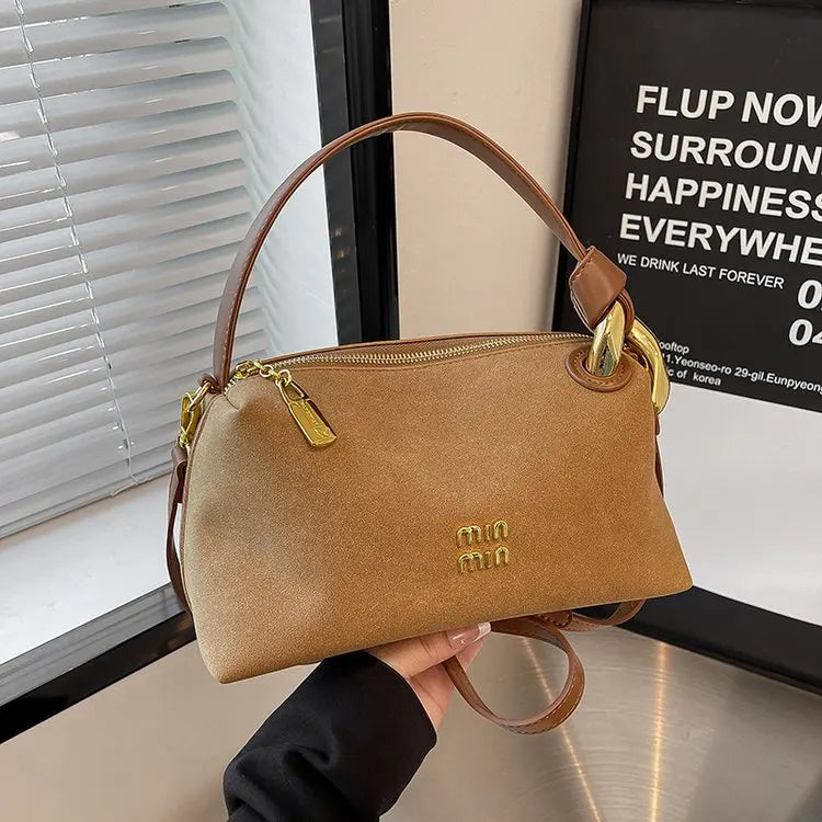 High-End Women's Leather Tote Bag With Classic Paris Style And Casual Simple Vintage Popular Elegant Look