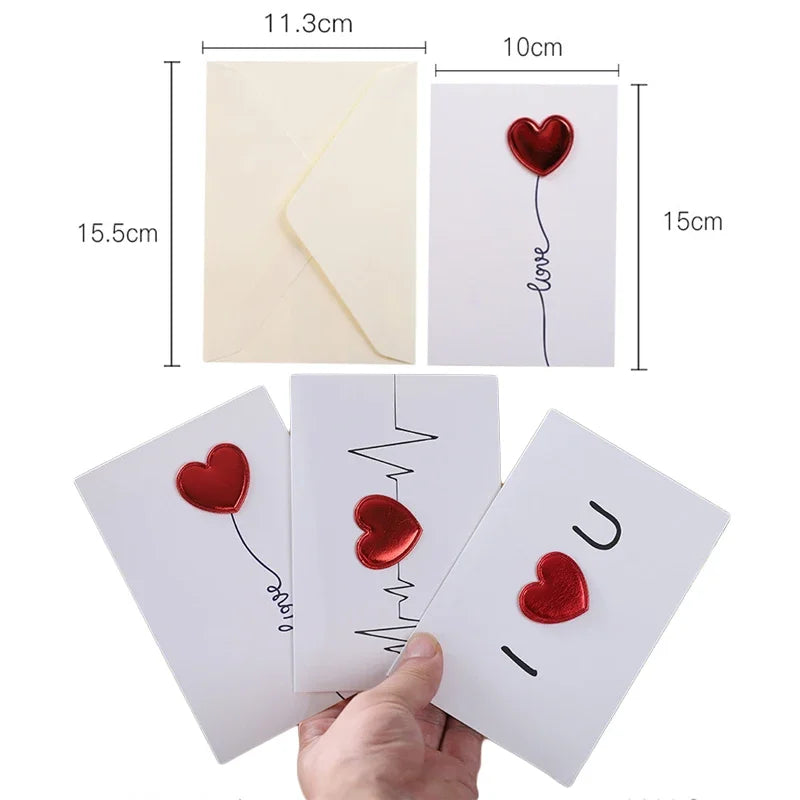 5/10Pcs Valentines Day Gift Card Love Postcard Greeting Card Wedding Invitation Thank You Cards Anniversary Birthday Party Decor