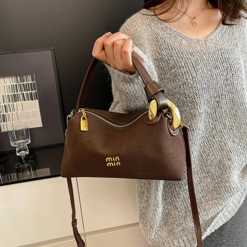 High-End Women's Leather Tote Bag With Classic Paris Style And Casual Simple Vintage Popular Elegant Look