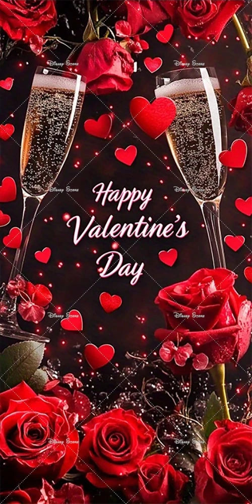 Valentine's Day Door Cover Banner Red Roses Love Photography Background Decoration Wedding Bride Mother's Day Party Supplies