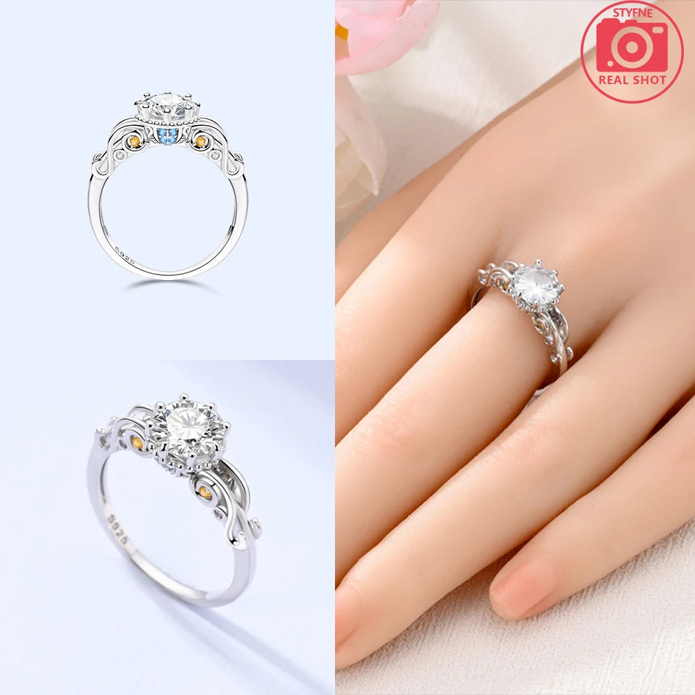2025 Valentine's Day 925 Silver Black & Pink Heart Shiny Zircon Rings Trendy Ring for Women Love Gift DIY Fine Jewelry