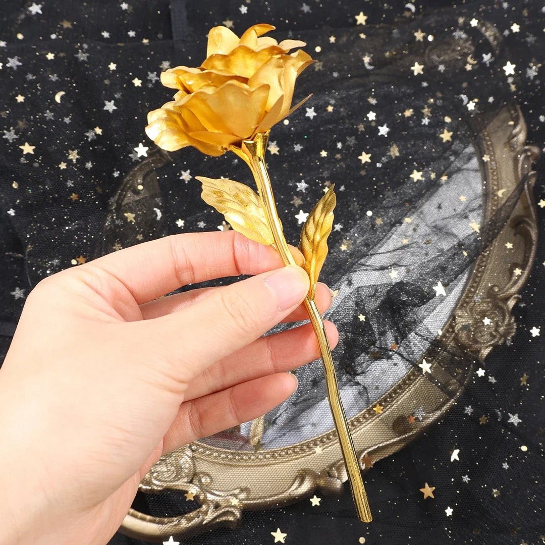 1/3Pcs Golden Foil Roses Valentine Day Gifts Simulation Flowers Artificial Roses Beauty Golden Flowers for Wedding Decoration