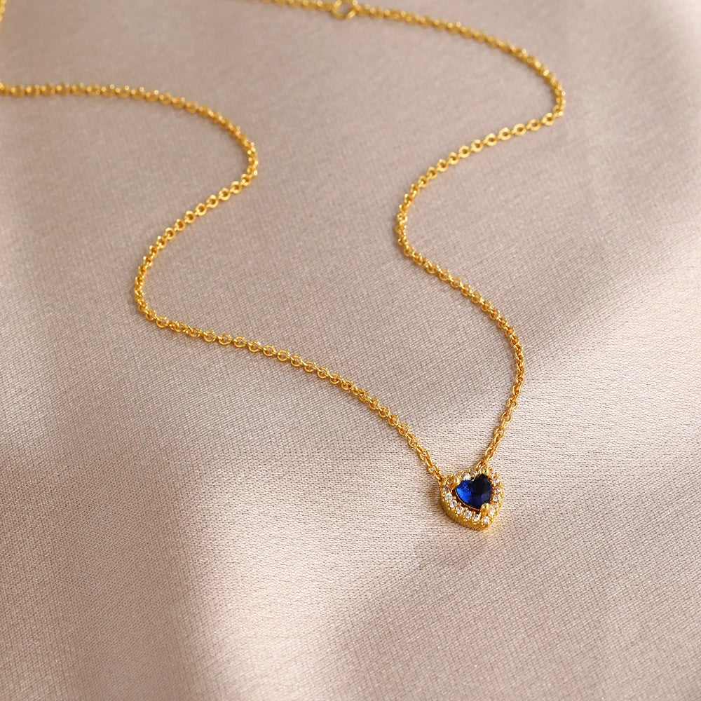 Collier Saint-Valentin Argent 925 Carré Rose Rouge - Bijou Romantique Femme