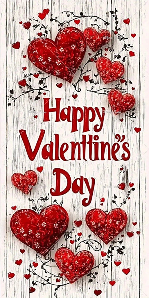 Valentine's Day Door Cover Banner Red Roses Love Photography Background Decoration Wedding Bride Mother's Day Party Supplies