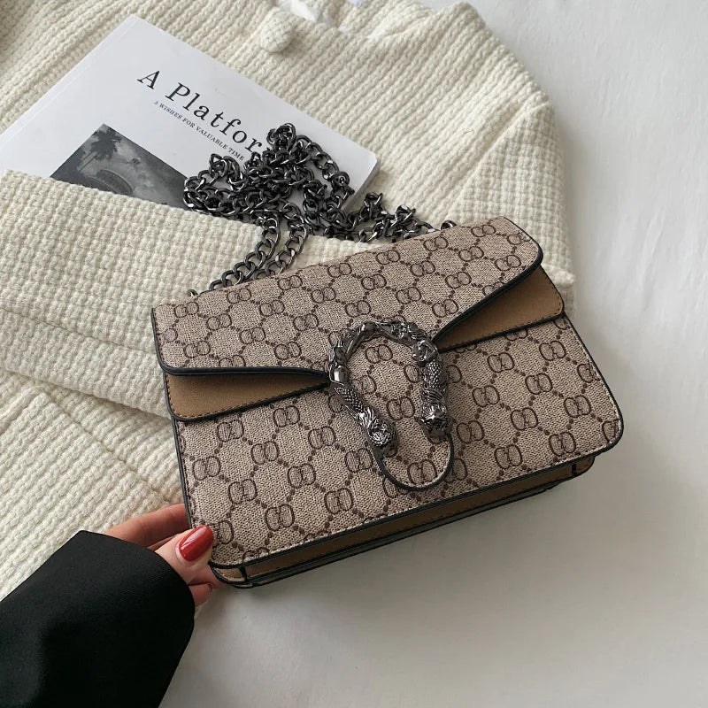 Premium Retro Bacchus Bag Women's New Women's Versatile European and American Fashion Chain Bag Single Shoulder Messenger Bag