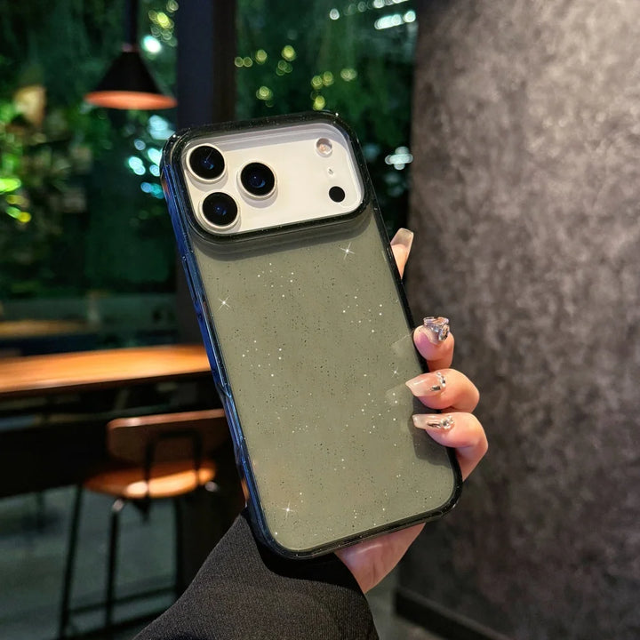 Transparent Glitter glitter protection cover.Transparent Black/Transparent Purple For iphone 17 pro max 17 Air 17 case