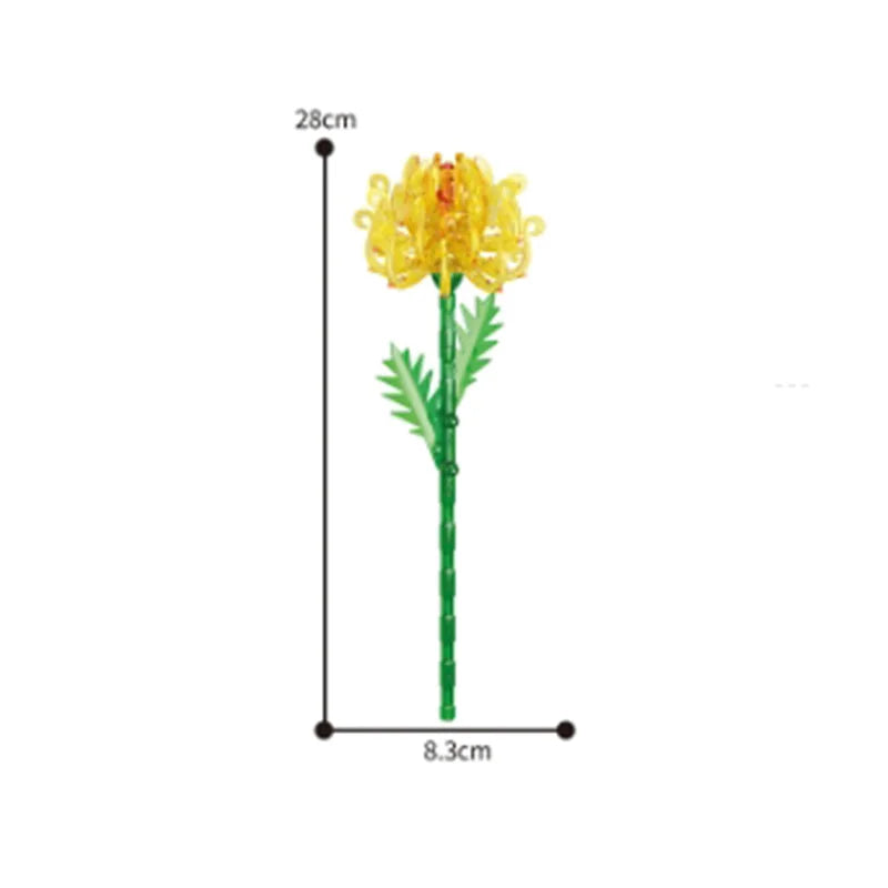 Valentine's Day Immortal Bouquet Creative Desktop Decoration Flowers Building Blocks Puzzle Simulation Toy Girls Gifts #T3