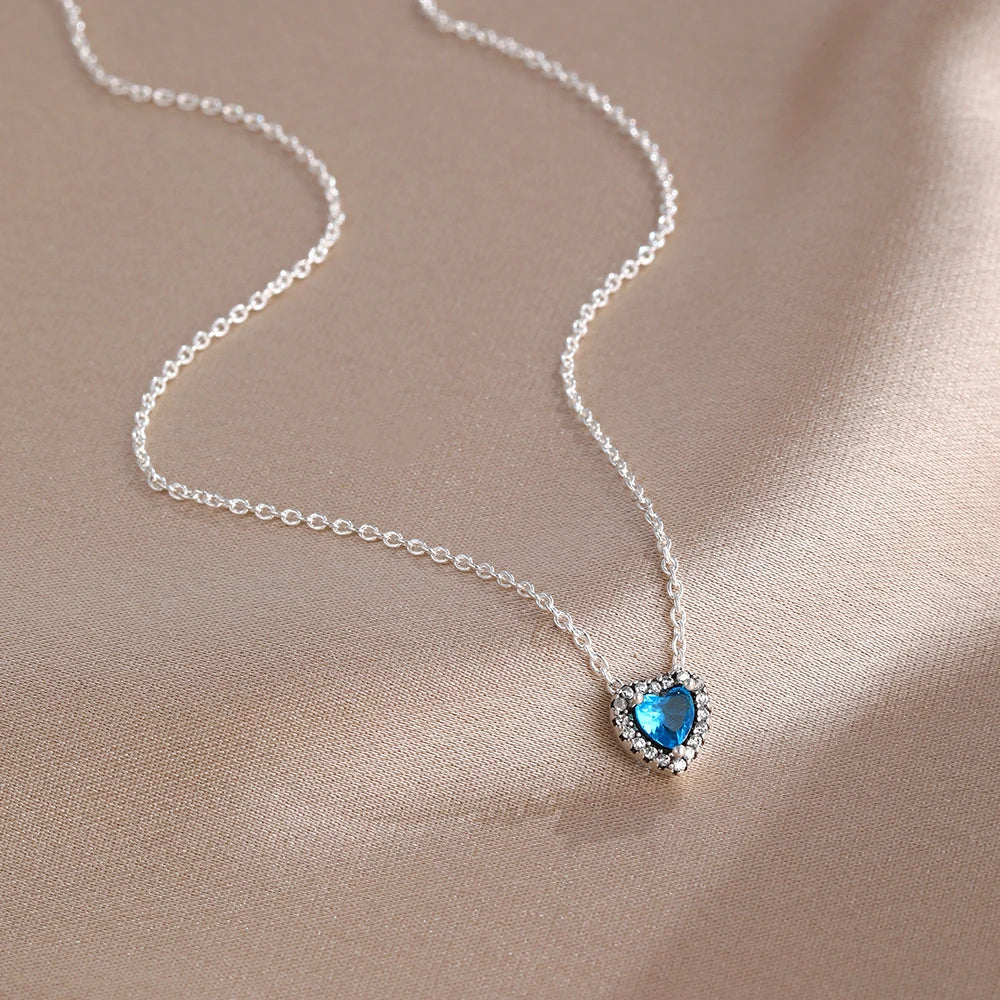 Collier Saint-Valentin Argent 925 Carré Rose Rouge - Bijou Romantique Femme