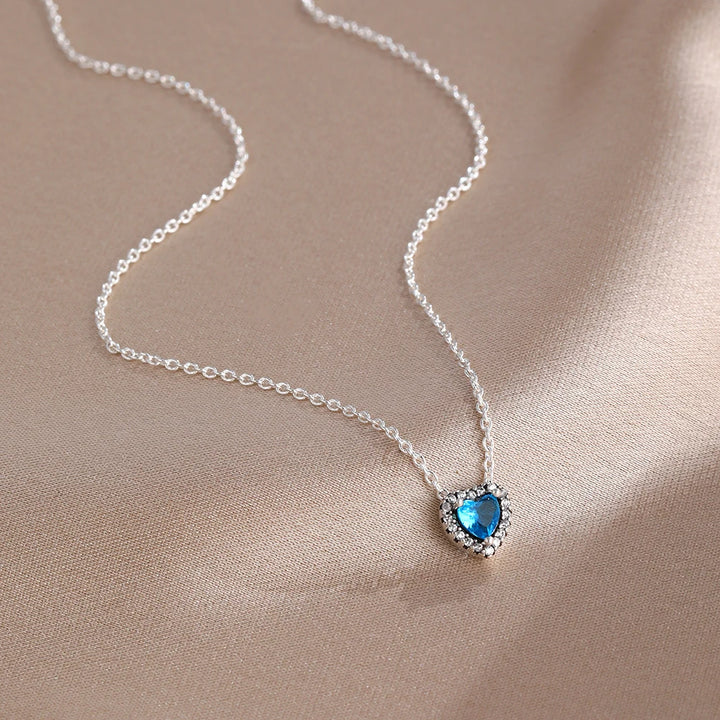 Collier Saint-Valentin Argent 925 Carré Rose Rouge - Bijou Romantique Femme