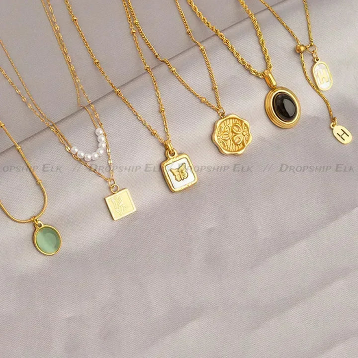 Valentine Jewelry Opal Necklace Sunflower Stainless Steel Engraving Shell Pendant Necklace for Women Men Fashion Jewelry