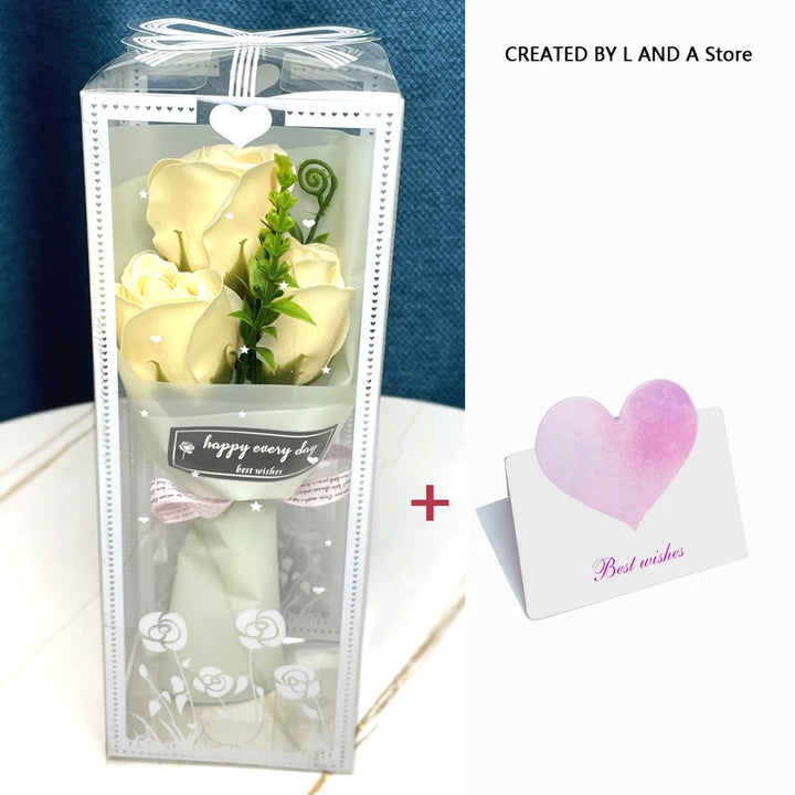 Valentine'S Day Artificial Flower Rose Bouquet Gift Box Flower Creative Valentine'S Day Gift Home Decoration