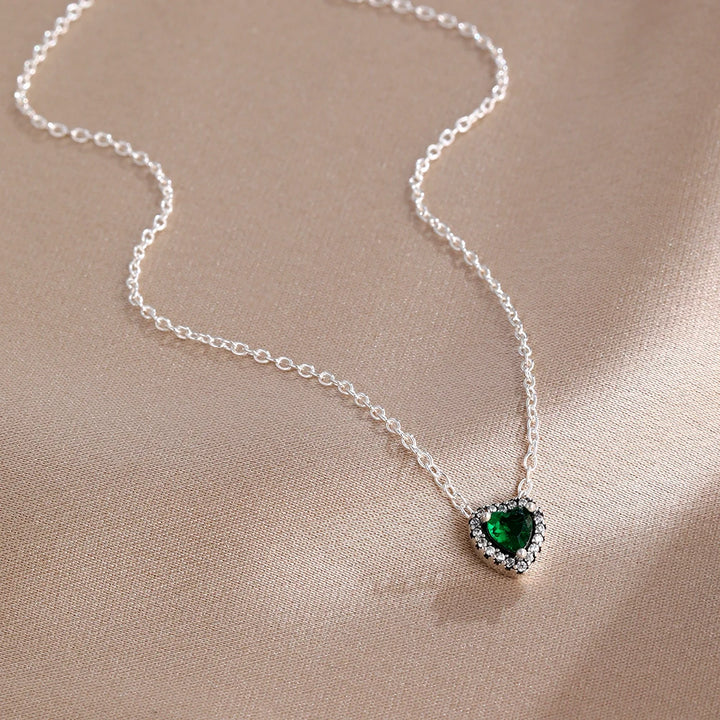 Collier Saint-Valentin Argent 925 Carré Rose Rouge - Bijou Romantique Femme