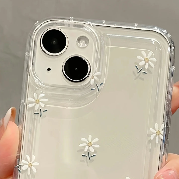 Trendy Flower Pattern Transparent Case For iPhone 17 Air 16 15 Pro Max 16E 14 13 12 11 PRO XS X XR 7 8 Plus SE2 Soft Clear Cover