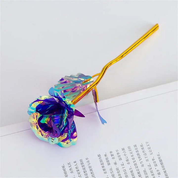 24k Golden Rose Flower Valentine Day Gift Artificial Roses Foil Rose Flowers Party Wedding Decoration Holiday Present For Lover